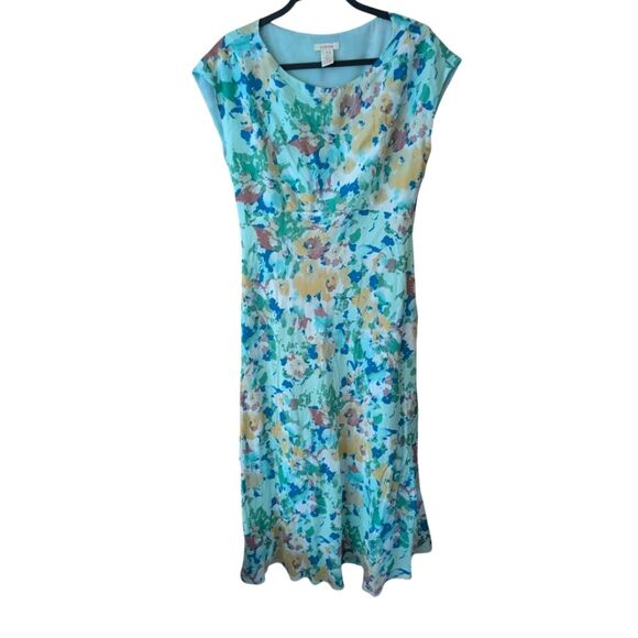 Sundance Floral Silk Garden Party Midi Dress Size 10 - Picture 1 of 8